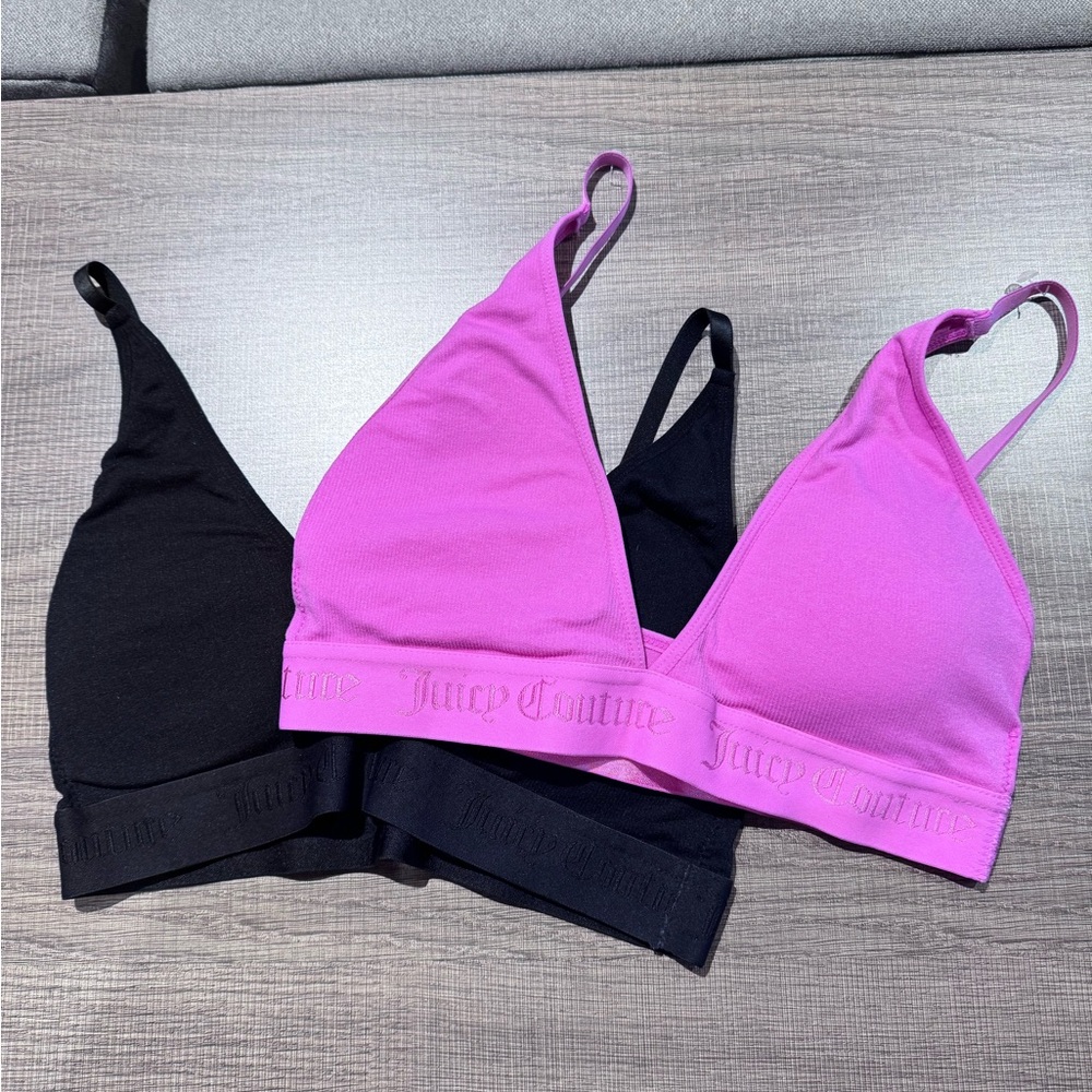 Juicy Couture Black and Pink Bralette Set